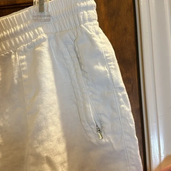 Athleta Retreat Linen High Rise Joggers, White, Size 16 - Picture 5 of 10